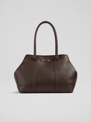 LK Bennett Lauren Chocolate Brown Work Tote Bag - Image 1 of 4