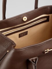 LK Bennett Lauren Chocolate Brown Work Tote Bag - Image 3 of 4