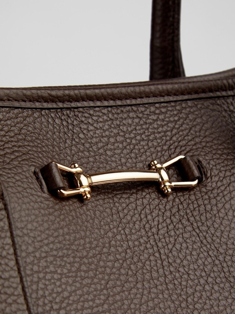 LK Bennett Lauren Chocolate Brown Work Tote Bag - Image 4 of 4