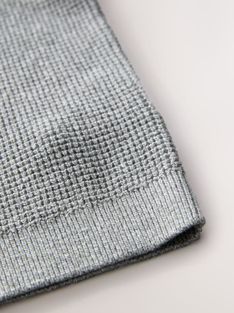 Grey Twist Mock Layer 100% Cotton Jumpers - Image 4 of 4