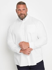 BadRhino Big & Tall White Premium Long Sleeve Oxford 100% Cotton Shirt - Image 1 of 3