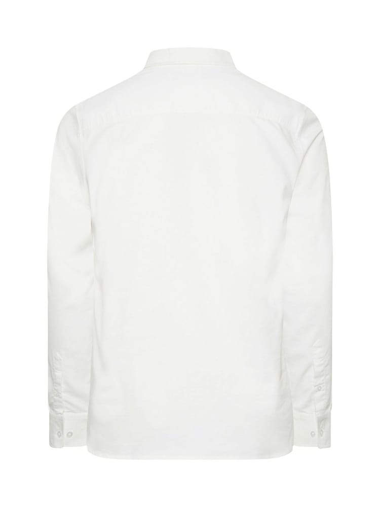 BadRhino Big & Tall White Premium Long Sleeve Oxford 100% Cotton Shirt - Image 5 of 5