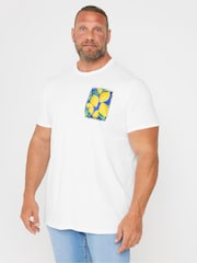 BadRhino Big & Tall White 100% Cotton Lemon Graphic T-Shirt - Image 1 of 4