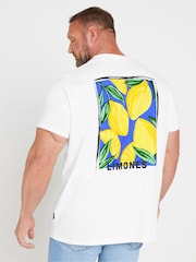 BadRhino Big & Tall White 100% Cotton Lemon Graphic T-Shirt - Image 2 of 4