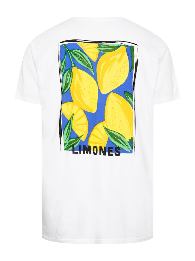 BadRhino Big & Tall White 100% Cotton Lemon Graphic T-Shirt - Image 4 of 4