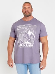 BadRhino Big & Tall Purple 100% Cotton Montana T-Shirt - Image 1 of 3