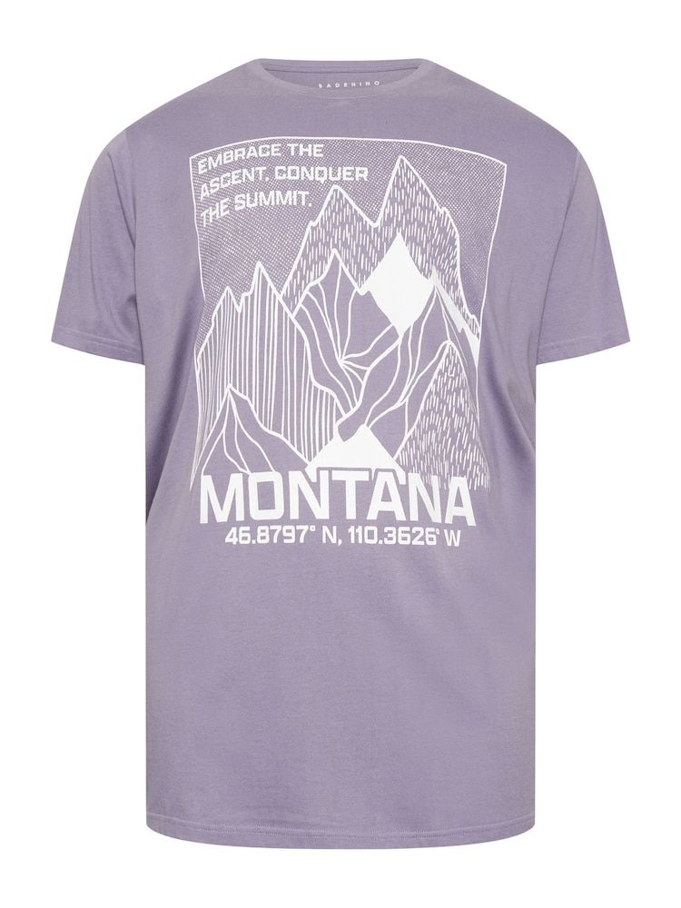 BadRhino Big & Tall Purple 100% Cotton Montana T-Shirt - Image 2 of 3