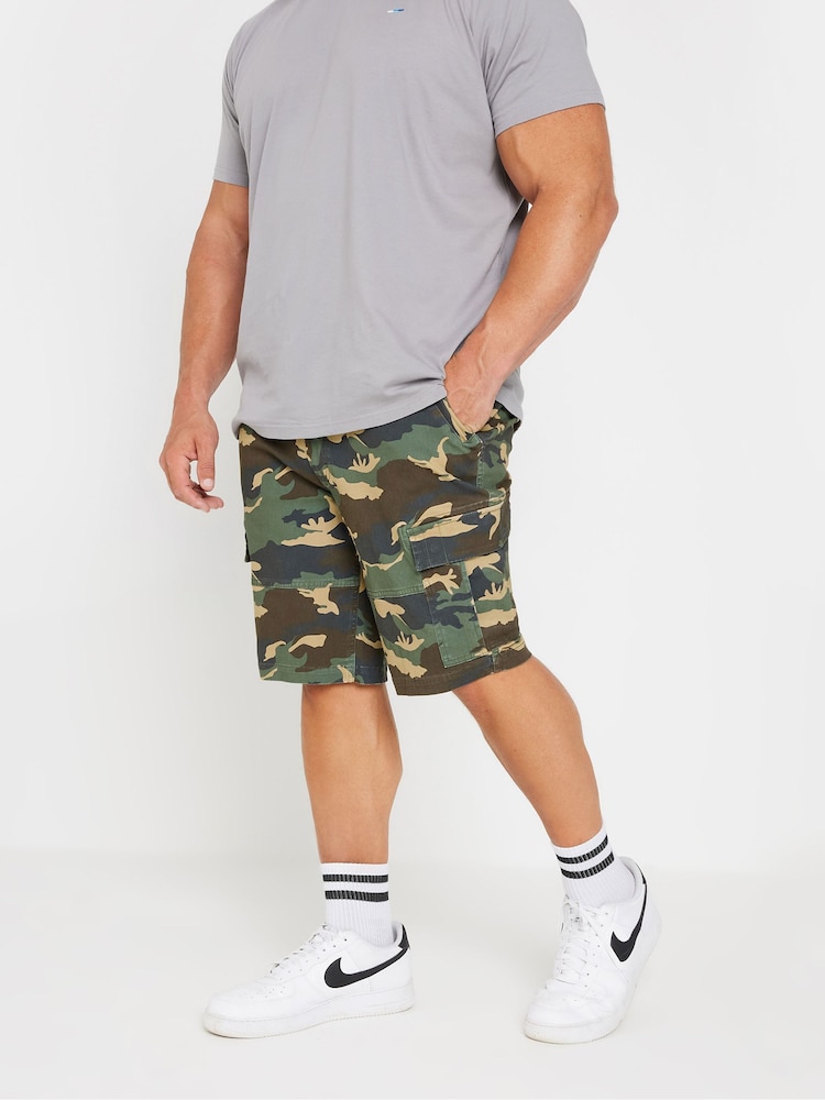 BadRhino Big & Tall Green Camo Cargo Shorts - Image 1 of 4
