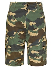 BadRhino Big & Tall Green Camo Cargo Shorts - Image 3 of 4