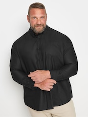 BadRhino Big & Tall Black Premium Long Sleeve 100% Cotton Oxford Shirt - Image 1 of 3