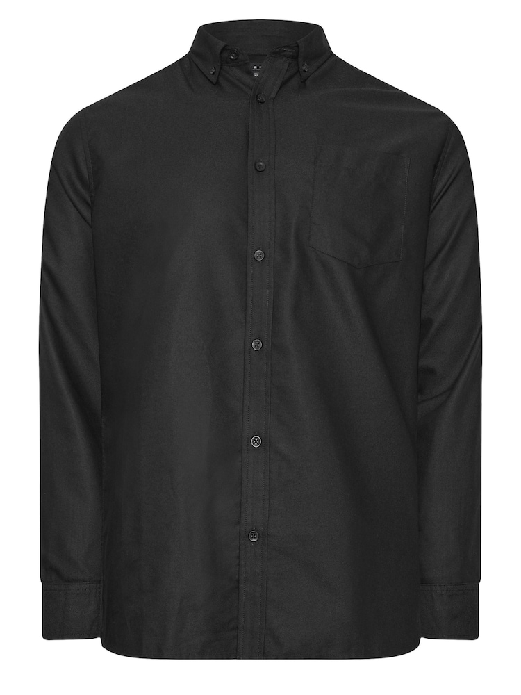 BadRhino Big & Tall Black Premium Long Sleeve 100% Cotton Oxford Shirt - Image 2 of 3