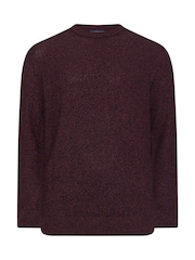 BadRhino Big & Tall Red 100% Cotton Twist Knit Crew Neck Jumper - Image 2 of 3