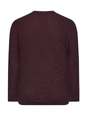 BadRhino Big & Tall Red 100% Cotton Twist Knit Crew Neck Jumper - Image 3 of 3