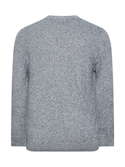 BadRhino Big & Tall Blue 100% Cotton Twist Knit Crew Neck Jumper - Image 3 of 3