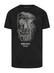 BadRhino Big & Tall Black 100% Cotton Fading Skull T-Shirt - Image 2 of 3