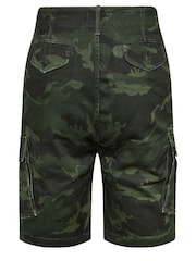 BadRhino Big & Tall Green Camo Cargo Shorts - Image 4 of 4