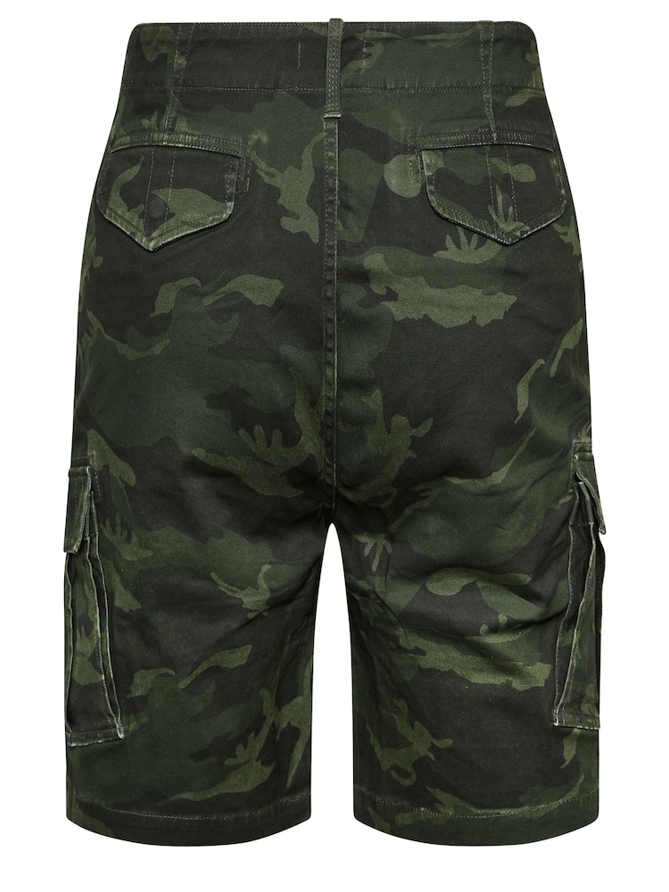 BadRhino Big & Tall Green Camo Cargo Shorts - Image 4 of 4