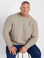 BadRhino Big & Tall Yellow 100% Cotton Twist Knit Crew Neck Jumper - Image 1 of 3