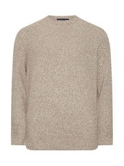 BadRhino Big & Tall Yellow 100% Cotton Twist Knit Crew Neck Jumper - Image 2 of 3