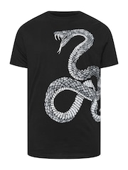 BadRhino Big & Tall Black 100% Cotton Big Snake Effect T-Shirt - Image 2 of 3