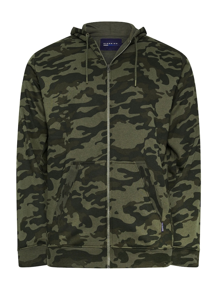 BadRhino Big & Tall Green Camo Zip Thru Jacket - Image 3 of 4