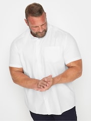 BadRhino Big & Tall White Premium Short Sleeve Oxford 100% Cotton Shirt - Image 1 of 3