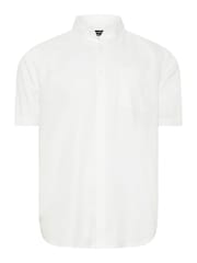 BadRhino Big & Tall White Premium Short Sleeve Oxford 100% Cotton Shirt - Image 2 of 3