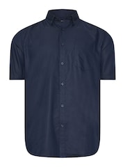 BadRhino Big & Tall Blue Premium Short Sleeve Oxford 100% Cotton Shirt - Image 2 of 3