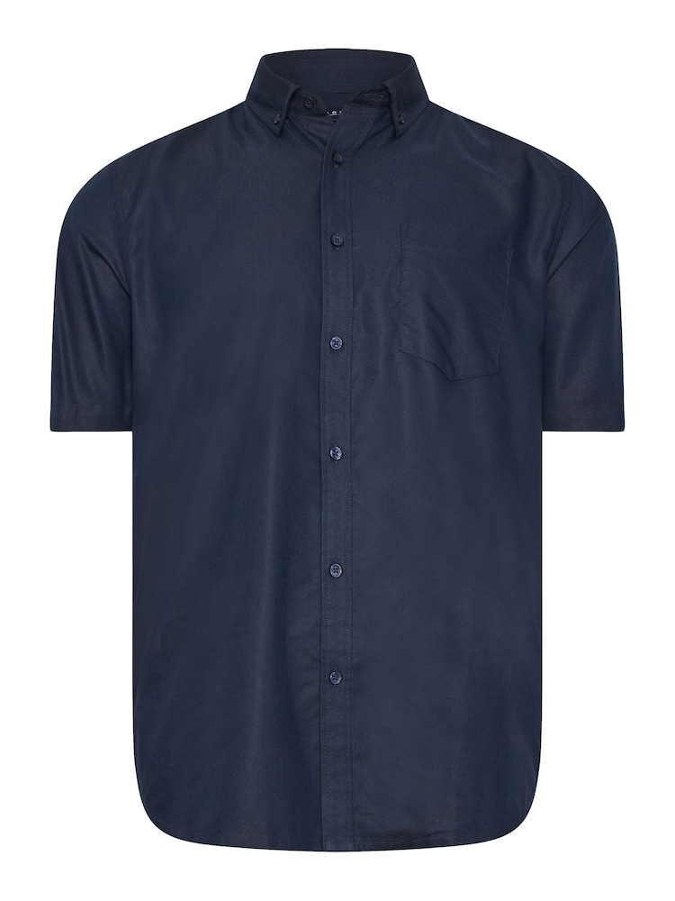 BadRhino Big & Tall Blue Premium Short Sleeve Oxford 100% Cotton Shirt - Image 2 of 3