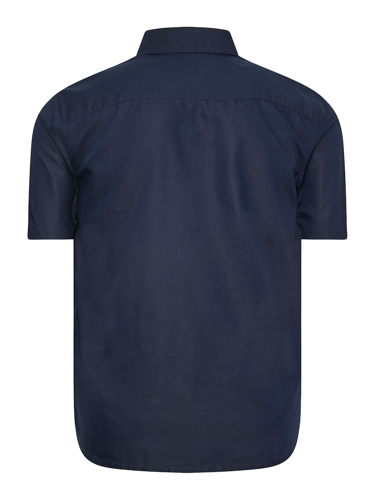 BadRhino Big & Tall Blue Premium Short Sleeve Oxford 100% Cotton Shirt - Image 3 of 3