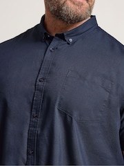 BadRhino Big & Tall Dark Blue Premium Short Sleeve Oxford 100% Cotton Shirt - Image 4 of 6