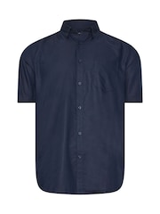 BadRhino Big & Tall Dark Blue Premium Short Sleeve Oxford 100% Cotton Shirt - Image 5 of 6