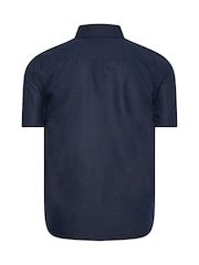 BadRhino Big & Tall Dark Blue Premium Short Sleeve Oxford 100% Cotton Shirt - Image 6 of 6