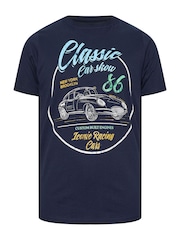 BadRhino Big & Tall Blue 100% Cotton Classic Car T-Shirt - Image 2 of 3