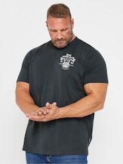 BadRhino Big & Tall Grey Wild Riders Club 100% Cotton T-Shirt - Image 1 of 4