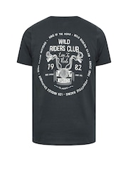 BadRhino Big & Tall Grey Wild Riders Club 100% Cotton T-Shirt - Image 4 of 4