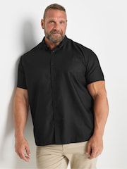BadRhino Big & Tall Black Premium Short Sleeve Oxford 100% Cotton Shirt - Image 1 of 3