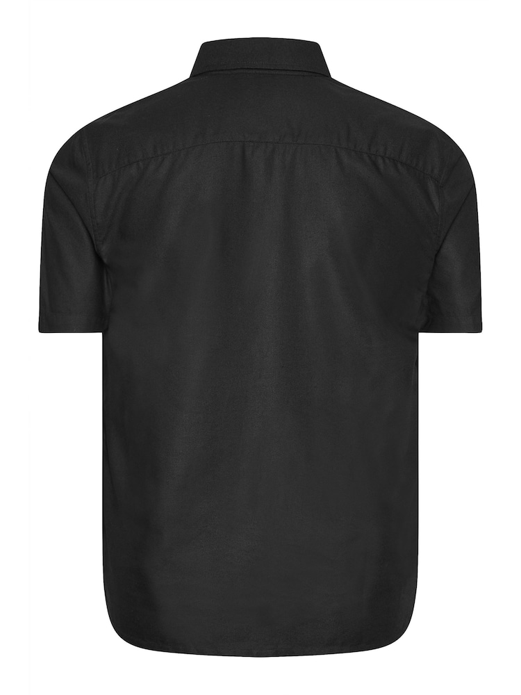 BadRhino Big & Tall Black Premium Short Sleeve Oxford 100% Cotton Shirt - Image 3 of 3