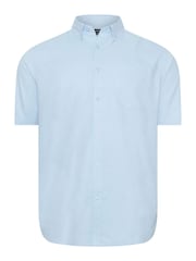 BadRhino Big & Tall Blue Premium Short Sleeve Oxford 100% Cotton Shirt - Image 2 of 3