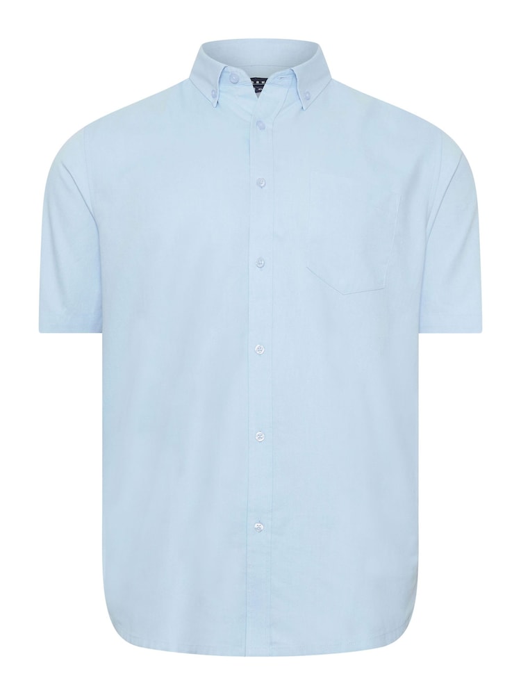 BadRhino Big & Tall Blue Premium Short Sleeve Oxford 100% Cotton Shirt - Image 2 of 3