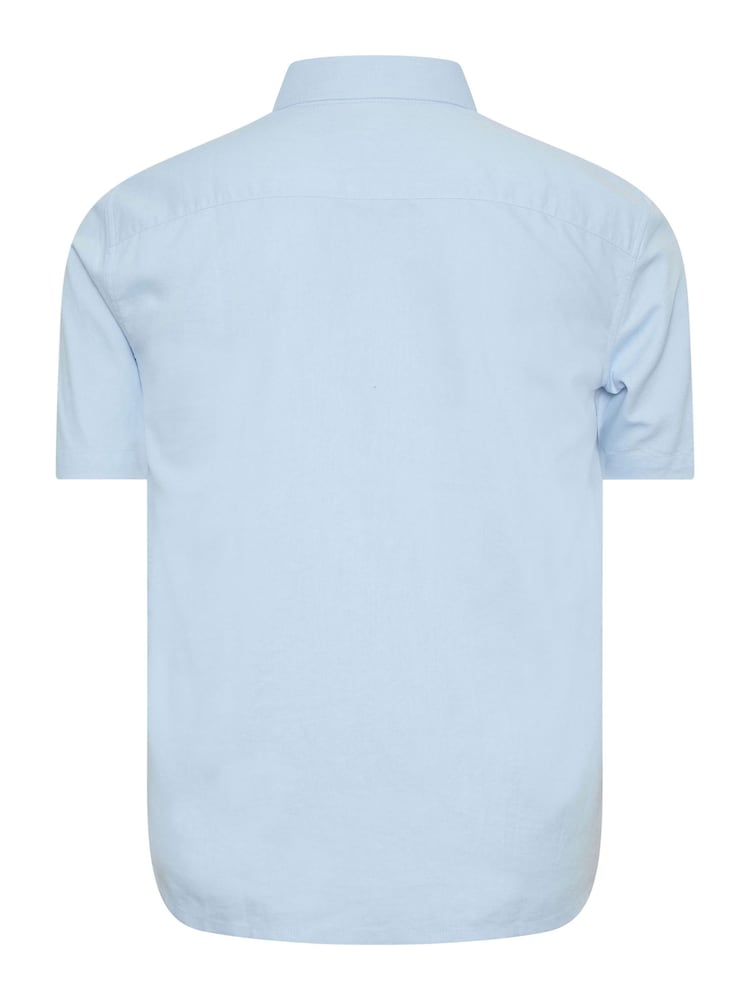 BadRhino Big & Tall Blue Premium Short Sleeve Oxford 100% Cotton Shirt - Image 3 of 3