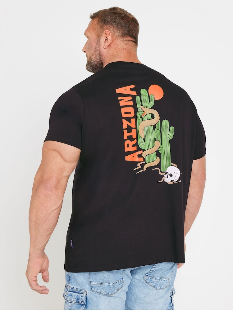 BadRhino Big & Tall Black 100% Cotton Arizonia Graphic T-Shirt - Image 2 of 4