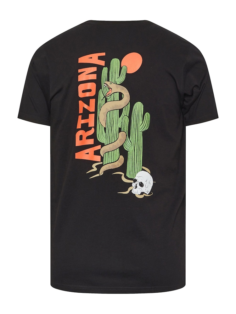 BadRhino Big & Tall Black 100% Cotton Arizonia Graphic T-Shirt - Image 4 of 4