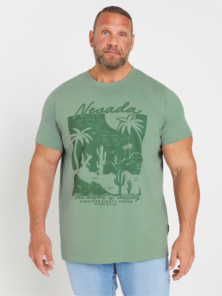BadRhino Big & Tall Green 100% Cotton Nevada T-Shirt - Image 1 of 3