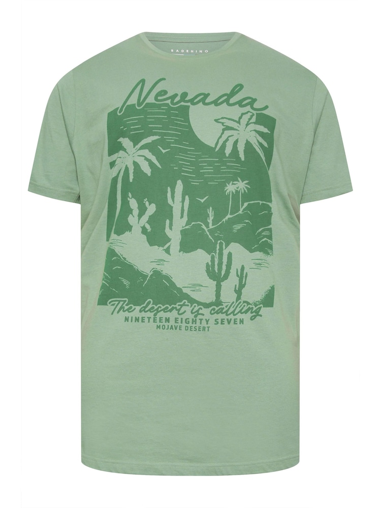 BadRhino Big & Tall Green 100% Cotton Nevada T-Shirt - Image 2 of 3