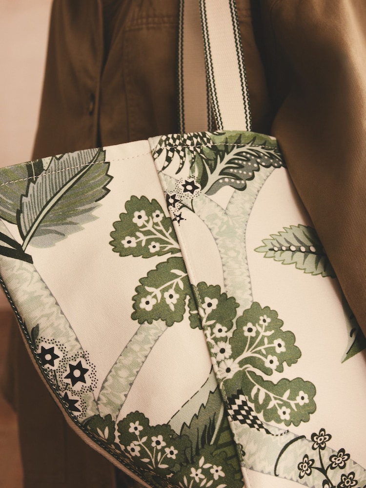 Verde cu flori - Geanta de plaja Cath Kidston - Imaginea 5 din 5