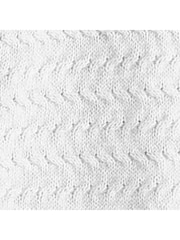 Light Grey Short Sleeves 100% Cotton Textured Button Through Jumper - Image 4 of 4