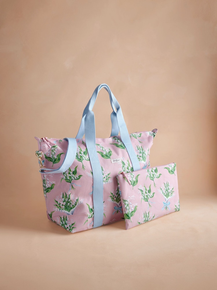 Cath Kidston Pink Lily of the Valley Overnight Bag - Image 8 of 8 Cath Kidston Pink Lily of the Valley Overnight Bag - Image 8 of 8