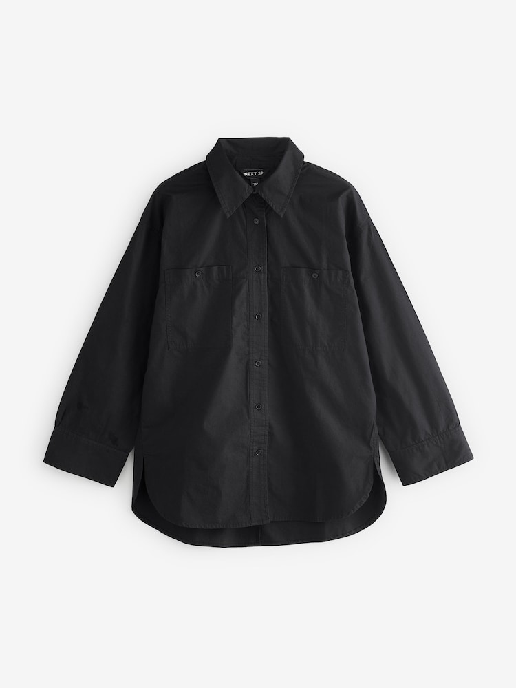 Black Poplin Relax Blouse - Image 1 of 1