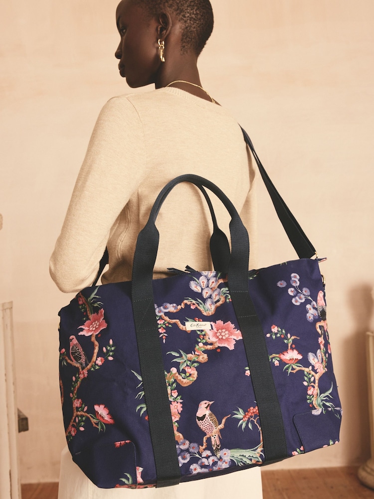 Cath Kidston Navy Birds Overnight Bag - Image 2 of 8 Cath Kidston Navy Birds Overnight Bag - Image 2 of 8